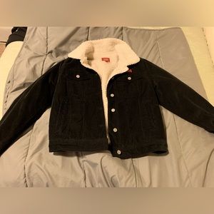 dickies black sherpa lined jacket